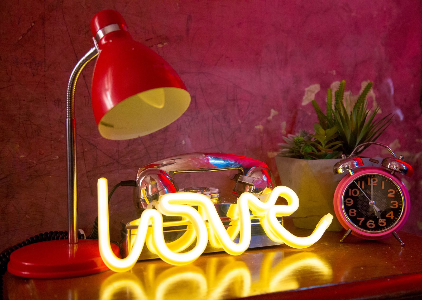 Custom neon sign glowing