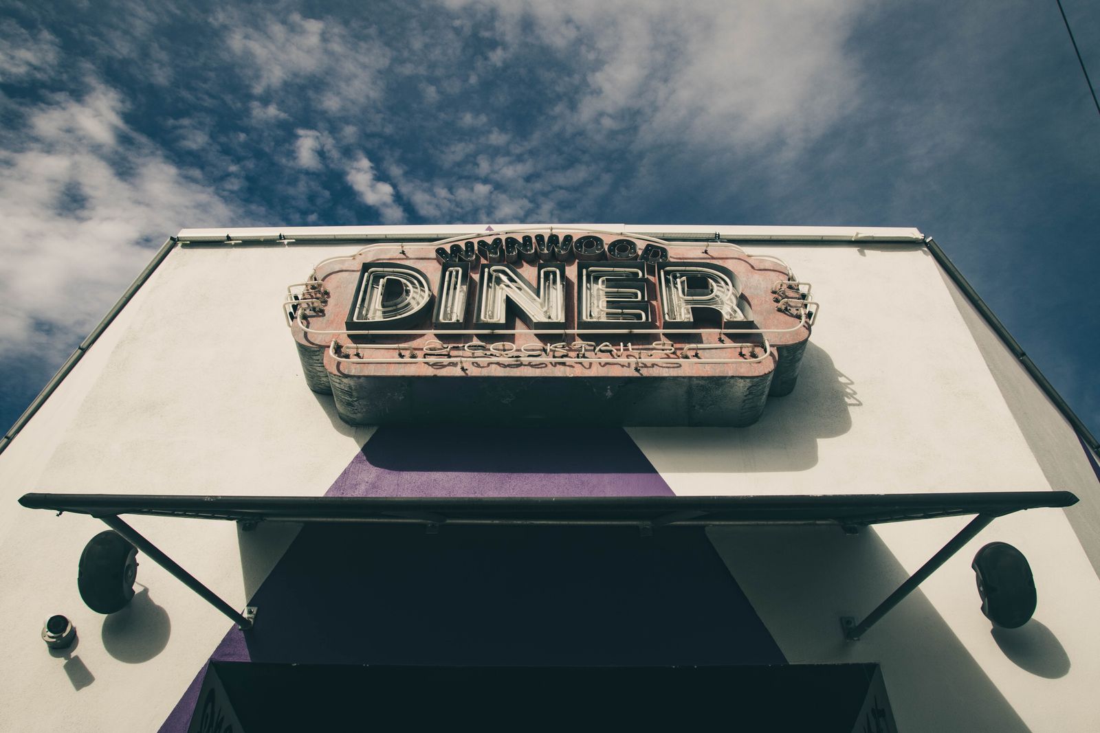 Vintage diner neon sign restoration